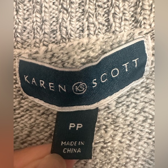 Karen Scott Gray Button-Up Cardigan size PP - Picture 5 of 8